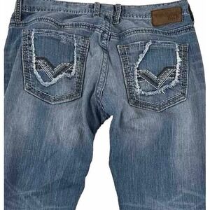 BKE Denim Carter Jeans Men 36x32 Straight Distressed Blue Light Wash Stretch 36R